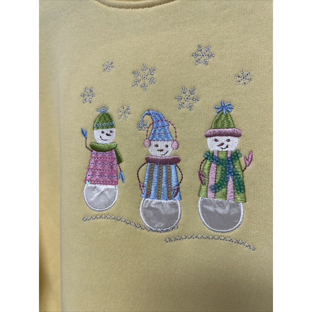 Breckenridge Christmas Winter Theme Snowmen Sweatshirt Women's Size Large